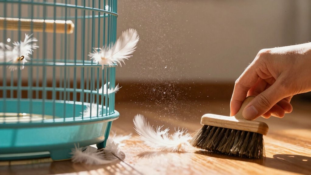 healthy bird cage cleaning