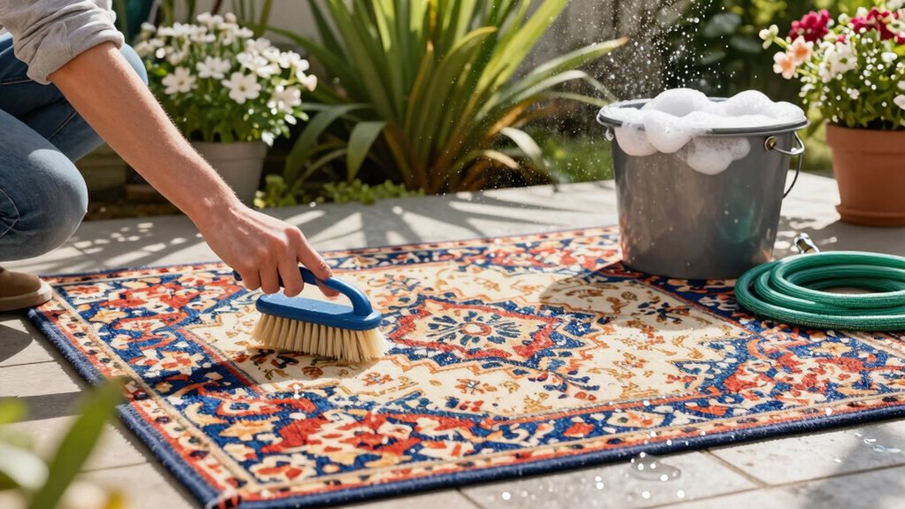 maintain indoor outdoor rug cleanliness