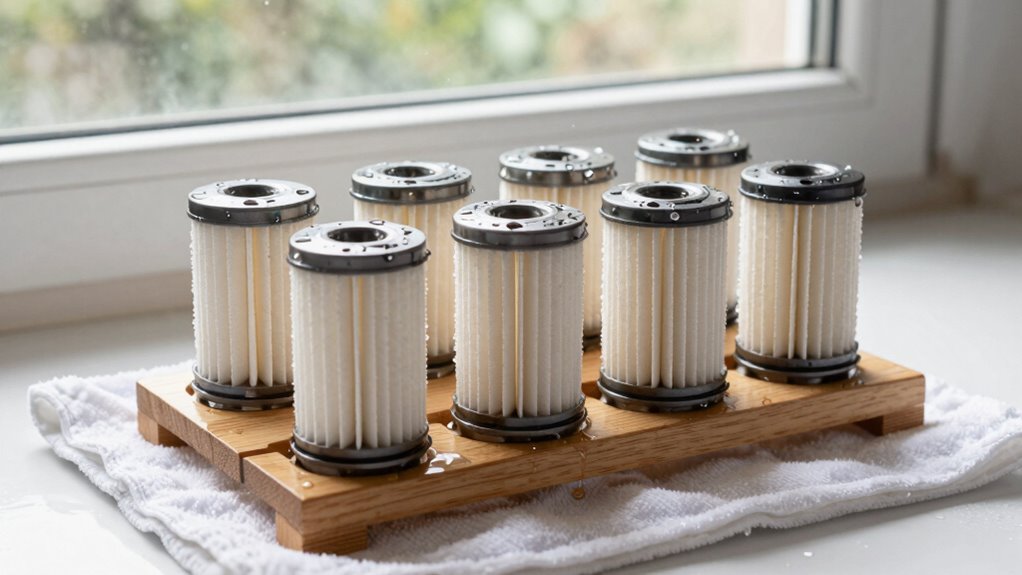 properly dry filter parts
