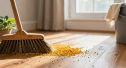remove pollen from floors