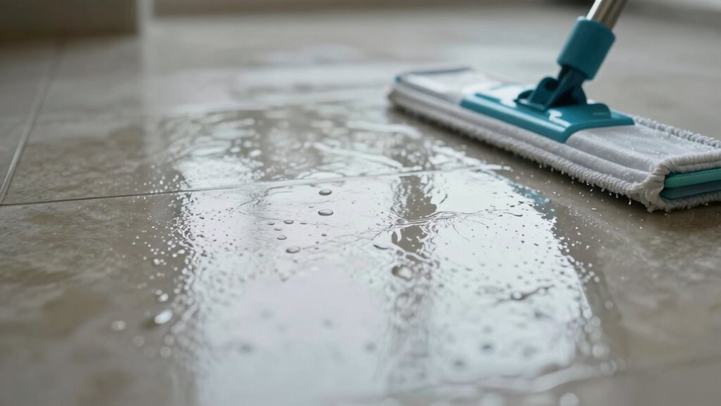 slippery residues from cleaners