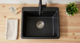 A $50 Cast Iron Sink and a Hoosier Cabinet Combined to Create a Kitchen Focal Point