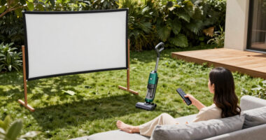 A Backyard Has An Outdoor Movie Screen — And I Can’t Stop Thinking About It