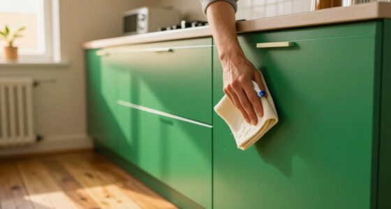 The Most Stunning Green Cabinets Gave A Dated Kitchen A Mid-Century Makeover