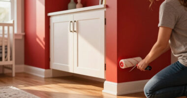 This Nursery Got A Bold Paint Redo With Built-In Cabinets
