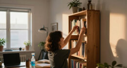 A Renter-Friendly Wall And IKEA BILLY Created A Moody Office