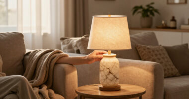 Walmart's New $25 Travertine-Look Lamp Looks Shockingly High-End