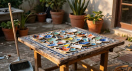 Clever DIYers Transform Broken Dishes Into Unique Patio Tables