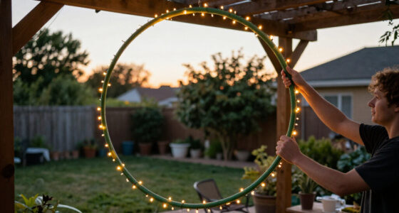 Say Goodbye To Pricey Outdoor Lights — Use A Hula Hoop To Brighten Your Yard