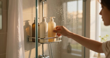 Skip Traditional Shower Curtains: Add Storage To Small Baths With A Space-Saving Alternative