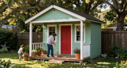 Wayfair's "Grown-Up Dollhouse" Shed Looks More Like A Storybook Cottage Than A Storage Space